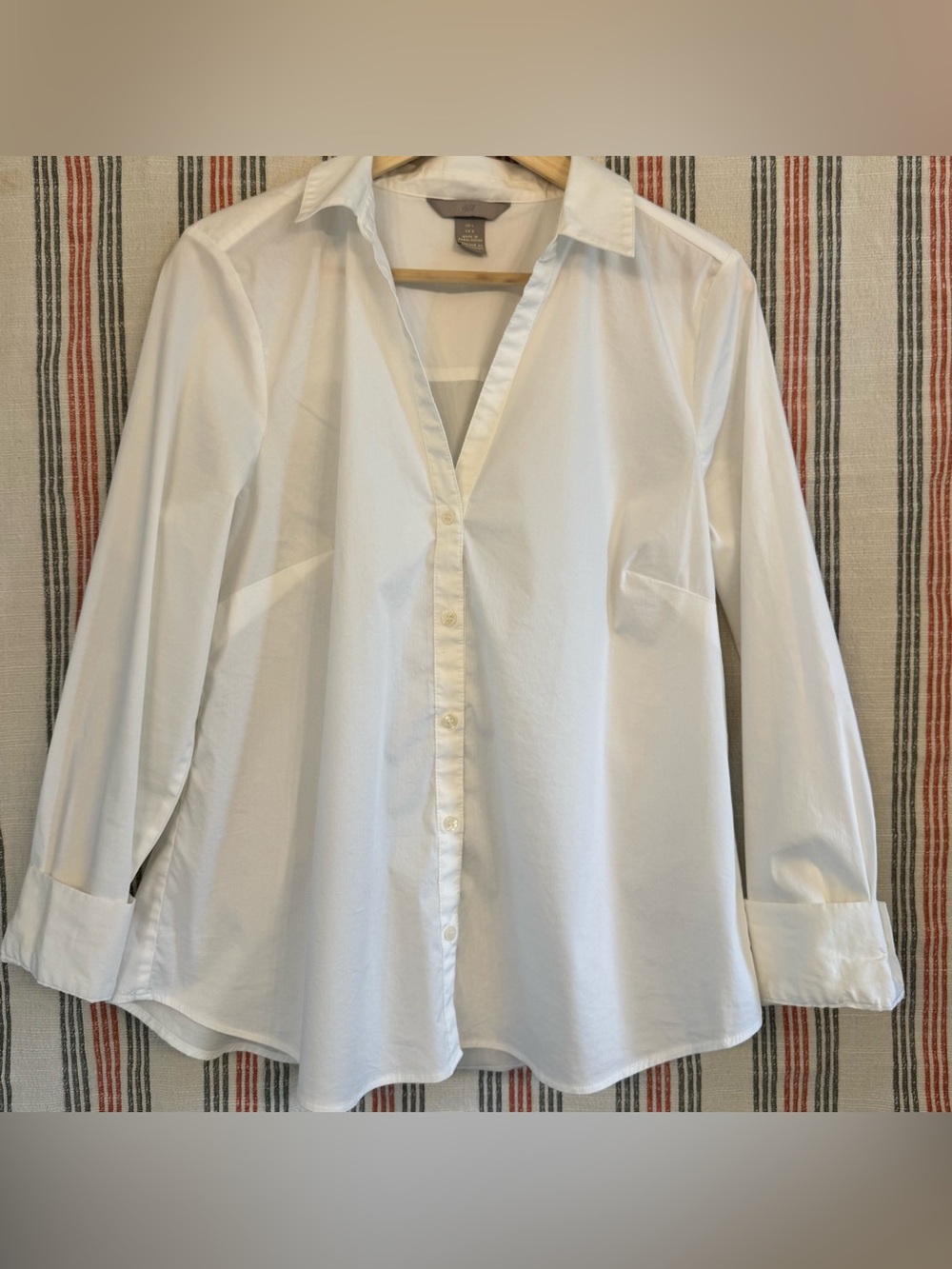 H & M Classic White Button-Up Shirt